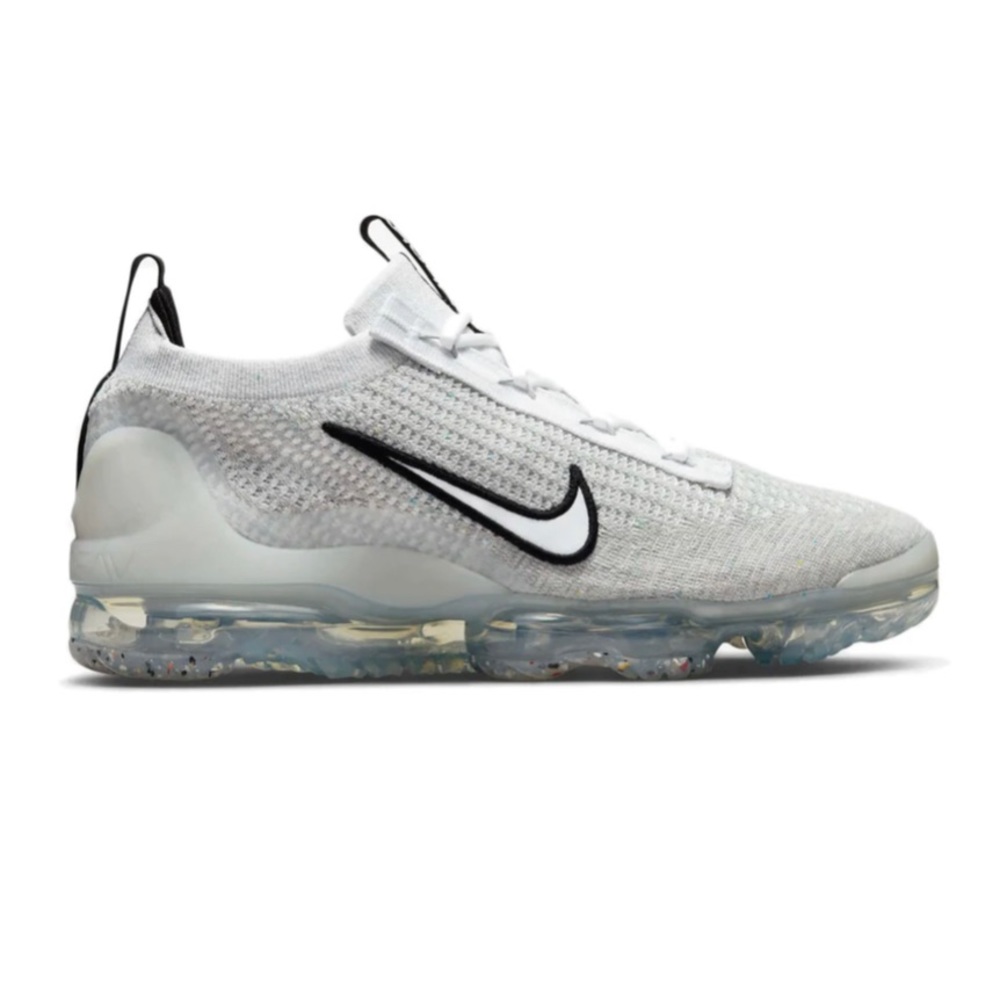 Nike Air VaporMax 2021 FK Sneakers White/Black/Metallic Silver Size 14